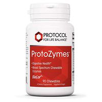 Protocol For Life Balance - ProtoZymes - Supports Digestive Health, Breakdown of Proteins, Carbohydrates, Fats, and More in Chewable Supplement - Natural Berry Flavor - 90 Chewables