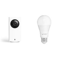 Wyze Cam Pan 1080p Pan/Tilt/Zoom Indoor Smart Home Camera with Wyze Bulb 1-Pack