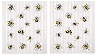 Mary Lake Thompson 2 SC189 Scattered Bee Reusable Kitchen Sponge Cloths