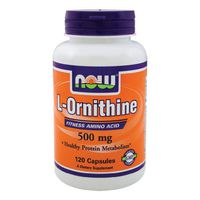 Now Foods L-Ornithine 500 mg - 120 VegiCaps 2 Pack