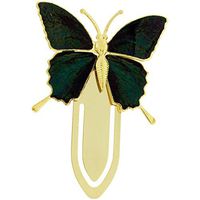 The Olivia Collection Goldtone Green & Black Butterfly Bookmark SC1228
