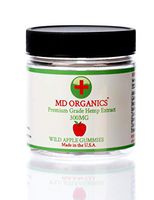 300mg MD Organics Pure Organic Hemp Oil Gummies Wild Apple Vegan Pain Stress Relief Immune Support Mood Skin Hair Vitamins Omegas Amino Acids Lab Tested