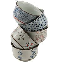 Japanese Ceramic Bowls fit for Cereal, Soup, Salad, Rice,Set of 5
