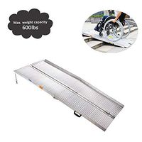 6ft Aluminum Portable Folding Wheelchair Ramp with Carry Handle, Ribbed Surface Holds Up to 600lbs Mobility Handicap Scooter Threshold Ramp for Home Steps Stairs Doorways US Delivery