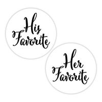 His Favorite & Her Favorite Wedding Stickers, Choose Your Colors, Wedding Favor Stickers (#376-BK)