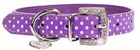 Pet's House Dog Collars for Small Dogs Girl Bling Leather Purple Pink Red Boy Male Female Sports Prime Soft Rhinestones Comfortable Medium Large (Small, Purple)