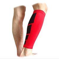 Mcolics Unisex Calf Compression Leg Sleeve Shin Guard Support Calf Socks for Men Women Running, Cycling, Hiking, Shin Splints and Varicose Veins (1 pair) (Red, X-Large)