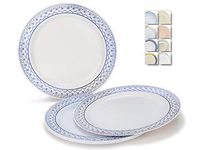 " OCCASIONS" 120 Plates Pack, Heavyweight Disposable Wedding Party Plastic Plates (7.5'' Appetizer/Dessert Plate, Skye in Metallic Blue)