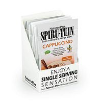 NaturesPlus SPIRU-TEIN Shake - Cappuccino Flavor - 8 Packets, Spirulina Protein Powder - Plant Based Meal Replacement, Vitamins & Minerals For Energy - Vegetarian, Gluten-Free - 8 Servings