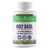 Paradise Herbs Holy Basil 12:1 2% Ursolic Acid Vegetarian Capsules, 60 Count