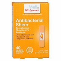 Walgreens Antibacterial Sheer Adhesive Bandages, 40 ea