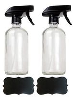 DII Chalkboard Label Refillable Glass Spray Bottle Set, 16 oz, Clear S/2