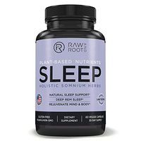 Sleep (Holistic Somnium Herbs) - Valerian and Other Natural Sleep Aid Herbs for Deep Sleep & Insomnia Relief - Dietary Supplement - 60 Vegetarian Capsules - by RAW AND ROOT