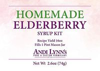 100% Organic Elderberry Syrup Kit - Makes 16oz of Syrup - DIY - Natural Immune Support - Elderberries - Ginger - Lemon Peel - True Ceylon Cinnamon
