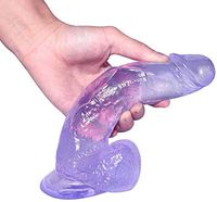 Sucastle Size 7.87-Inch Soft Full Body Massage Wand Toys for Female Blue Transparent Wireless Ðildǒ for Comfortable Beginners Use Easy to Clean