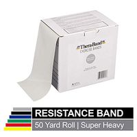 TheraBand Resistance Bands, 50 Yard Roll Professional Latex Elastic Band For Upper & Lower Body & Core Exercise, Physical Therapy, Pilates, Home Workout, Rehab, Silver, Super Heavy, Advanced Level 2
