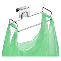 Plastic Bag Holder,Large Stainless Steel Trash Bag Holder,for Kitchen, Pantry, Bathroom, Dorm Room, Office, Sliver