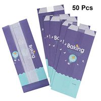 BESTONZON Cellophane Treat Bags with Clear Window Good for Bakery Cookies Candies Dessert 50pcs