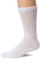 Buruka 3 Pairs of Healthy Circulation Diabetic Socks (9-11, White)