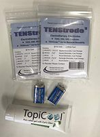 Electrode Pads 2"X2" (8), 9V Batteries (2), TOPICOOL 4OZ (1) Bundle