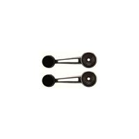 Window Crank compatible with Ford F-Series 73-79/Bronco 80-86 Front Chrome Body-Black Knob Metal Set of 2