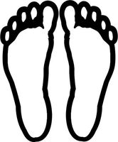 Graphical Warehouse Bare Footprints-White-6" 10 Pack (5 Pair)