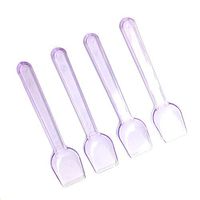 PEPPERLONELY Transparent Plastic Ice Cream Spoons,Frozen Yogurt, Plastic Disposable Tasting Spoons,Purple,3.75Inch,50 Count