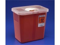 Bulk Pack 2 Gallon Sharps Disposal Containers, Multi-Purpose, Clear Container w/hinged rotor lid, 10"H x 7.25"D x 10.5"W, 20/cs