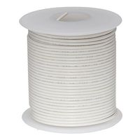 Remington Industries 20UL1007SLDWHI UL1007 20 AWG Gauge Solid Hook-Up Wire, 300V, 0.0320" Diameter, 100' Length, White