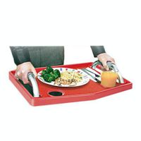 Guardian Tray Holding Raised Edge Dinner Sturdy Plastic Removable Non Slip Pad Lifts Off Home Elder Care Over The top of Walker Holder Take Good Care Your Elder Red (Tray only with Non-Slip Pad)