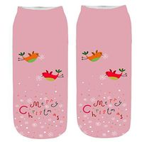 Christmas Socks Santa Snowman Elk Cartoon Printed Short Socks Christmas Ankle Socks Medium Sports Socks