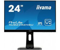 Iiyama Ultra Slim Line, 24,1920x1080 13cm height Adj. Stand, XUB2492HSU-B1 (13cm height Adj. Stand, IPS-panel, Pivot, Speakers, VGA, HDMI, DisplayPort, 5ms, TCO6)