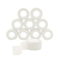 GooGou Self Adherent Wrap Bandages Self Adhering Cohesive Tape Elastic Athletic Sports Tape for Sports Sprain Swelling and Soreness on Wrist and Ankle 10PCS 1 in X 14.7 ft (White)