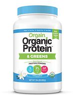 Orgain Organic Plant Based Protein & Greens Powder, Vanilla Bean - Vegan, Dairy Free, Gluten Free, Lactose Free, Soy Free, Low Sugar, Kosher, Non-GMO, 1.94 Pound (Packaging May Vary)