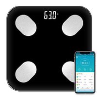 Bluetooth Body Fat Scale Scientific Smart BMI Scales 18 Measurement Projects LED Digital Bathroom Wireless Weight Scale Body Composition Analyzer with App Android Or iOS,Black