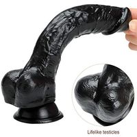 Black Realistic Veining 10in Large Dillo, Insert Advanced Pressure Reducer Fun Gift for Student Female Surprise Gift -XQG