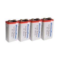 4 Pieces of 9V 550mAh Li-ion High Capacity Rechargeable Battery