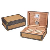 Lxc Classical Cigar Humidor Two-Layer Four-Zone Antique Cigar Box 50 Cigar Box