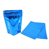 100 Pcs Colorful Stand Up Zip Lock Bags Pouch,Mylar Aluminum Foil Standing Zipper Plastic Pouches Bags Bottom Gusset Pouch Keep Aroma Zip Lock Bags (Blue, 16x24x4 cm(6.3"x9.45"x1.57"))