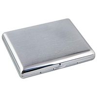 EEKUY 20 Cigarette Cases Made of Copper, Chrome-Plated Brushed Metal Cigarette Case, Men's Anti-Squeezing Moisture-Proof Portable Cigarette Case