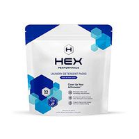 HEX Performance Laundry Packs, Fresh & Clean, 55ct - Designed for Activewear, Eco-Friendly
