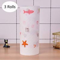 3 Rolls Home Kitchen Clean Paper Towels,Thick Printing Pattern Multifunctional Absorbent Roll Rag Washing Paper,Highly Absorbent Hand Towels for Daily Use,B