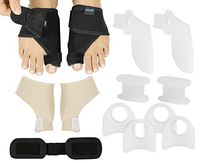 Vive Bunion Relief Kit (13 Pcs) - Protector and Corrector Sleeve for Hammer Toe and Foot Pain - Orthopedic Spacer Brace Guard - Hallux Valgus Splint, Big Joint Straightener and Separator Treatment
