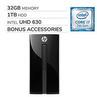 HP Pavilion Desktop 2019 Premium Computer, 4-Core Intel Core i7-7700T 2.9GHz, 32GB RAM, 1TB HDD, Intel HD Graphics 630, DVD, WiFi, Bluetooth, HDMI, VGA, RJ-45, Windows 10 Home, Bonus Accessories