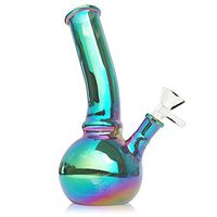 locinoe - 8 Inch Hookah Handmade Glass Vase- Glass Big Water Chamber, Perfect Water Bottle Plating Design (Green)