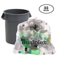 Dualplex Clear Recycling Trash Bags 33 Gal Garbage Bag 100/case 33" X 39" 1.2 Mil