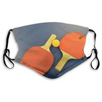Unisex Print Mouth Cover, Table Tennis Pats Wind Resistant Face Covers Anti Dust Washable Reusable Breathable Warm for Outdoor