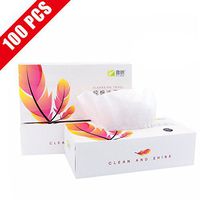 Healon Facial Cotton Tissue 100% Soft Cotton Wet/Dry Use Cleansing Wipe for Sensitive Skin Washable Tissue for Home Office Cars, 2 Pack of 100 Count (9.5"x 7.5")