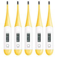 Best High Precision Thermometer for Fever Test with Flexible Tip, LCD Digital Body Temperature Accurate & Fast Reading Oral Cavity, Rectum, Armpit Thermometer for Baby, Child & Adult (5 Pcs, Yellow)