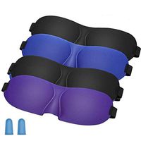 4 PCS Upgrade Sleep Eye Mask, Comfortable Adjustable 3D Contour Eye Mask, Suitable for Men and Women(2 Ear Plugs Free Gift)